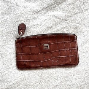 Vintage Dooney & Bourke Croc Embossed Leather Clutch